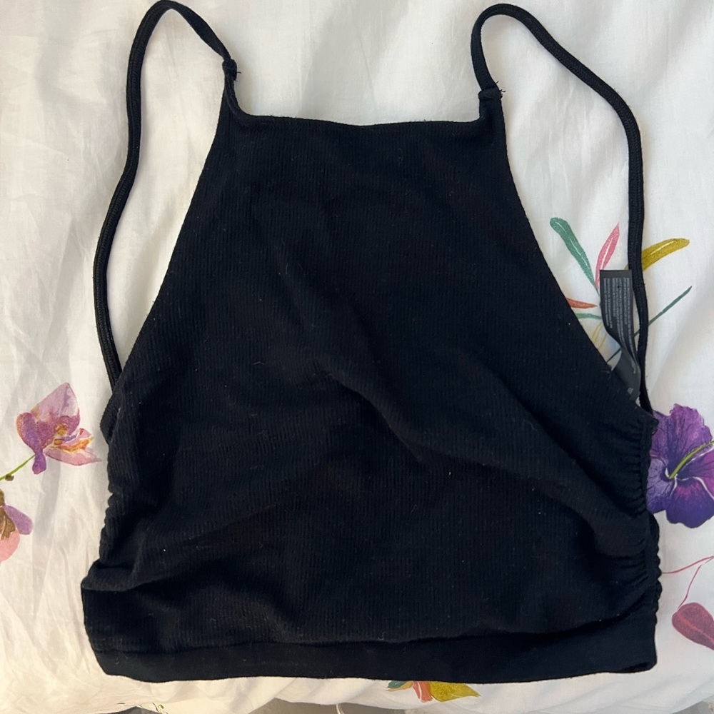 Urban Outfitters Black High Neck open back top